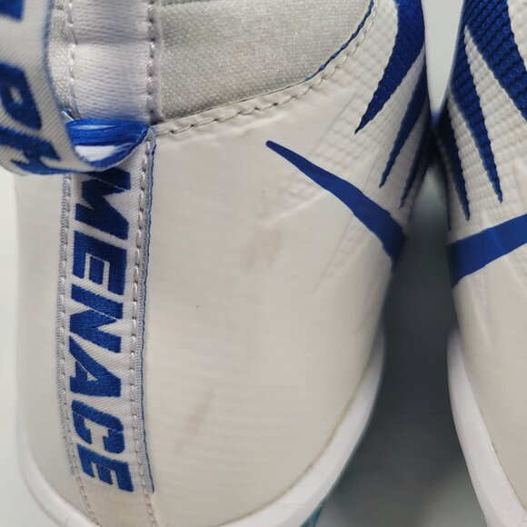 Nike Alpha Menace Pro Mid Men's White & Blue Football Cleats 871451-411 US Sz 12 - Picture 8 of 10